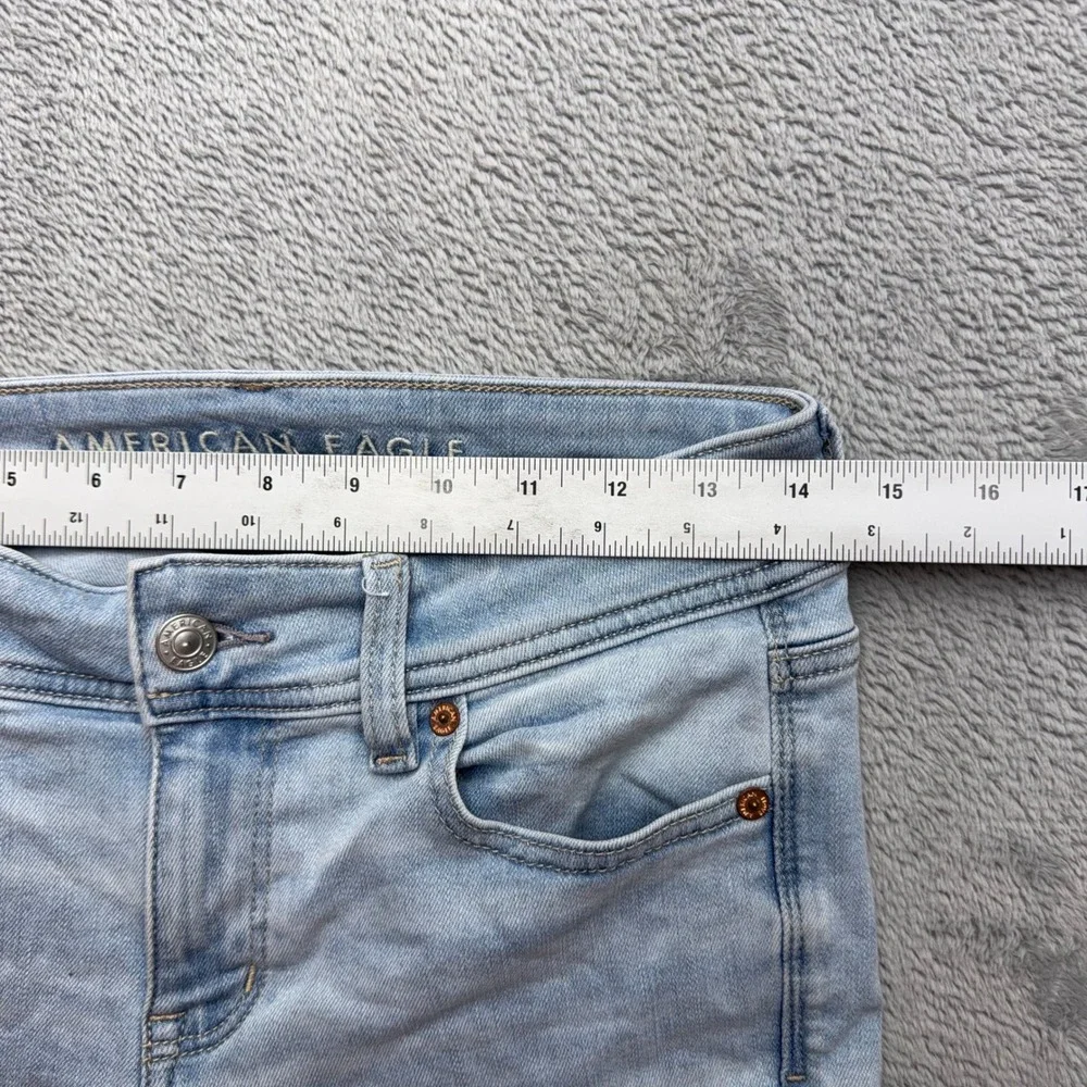 American Eagle Jeans Womens 2 Light Blue Kick Boot Bootcut Stretch Denim Denim